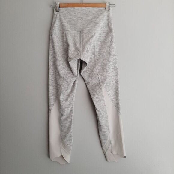 LULULEMON x PELOTON Wunder Under Scalloped Hem High-Rise Crop Leggings Grey Sz 2 - Picture 10 of 16